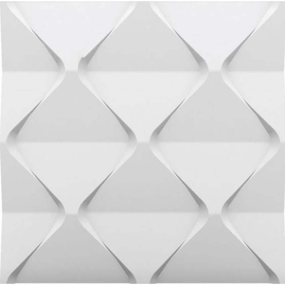 Harmony 3/4 in. x 2 ft. x 2 ft. Plain White Seamless Foam Glue-Up 3D Wall P