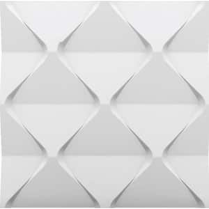 Harmony 3/4 in. x 2 ft. x 2 ft. Plain White Seamless Foam Glue-Up 3D Wall Panels (12-Pack) 48 sq. ft./case