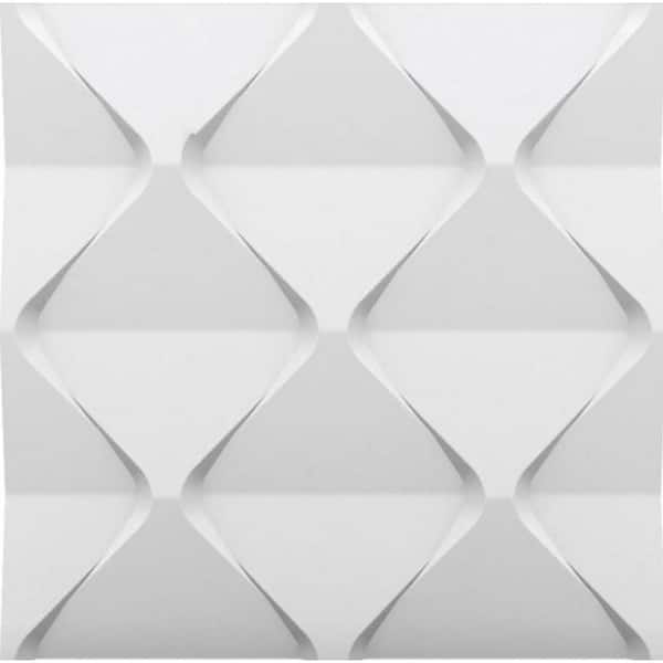 A La Maison Ceilings Harmony 3/4 in. x 2 ft. x 2 ft. Plain White Seamless Foam Glue-Up 3D Wall Panels (12-Pack) 48 sq. ft./case