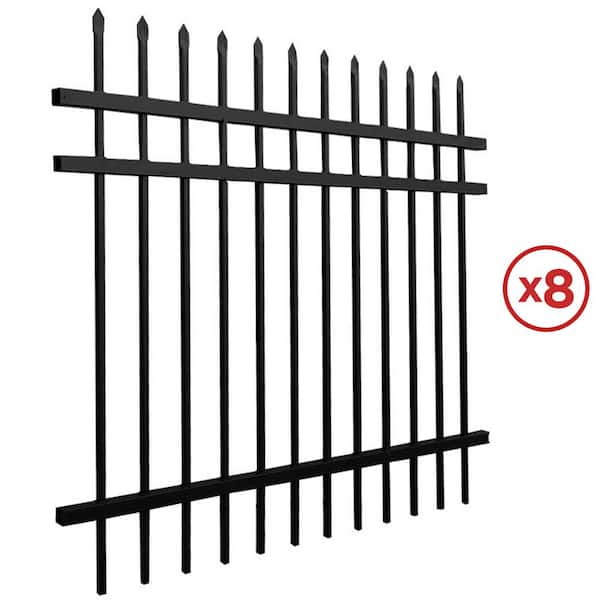 ALEKO 8 ft. x 6 ft. 8-Panel Steel Fence Kit-Straight Top Style Each
