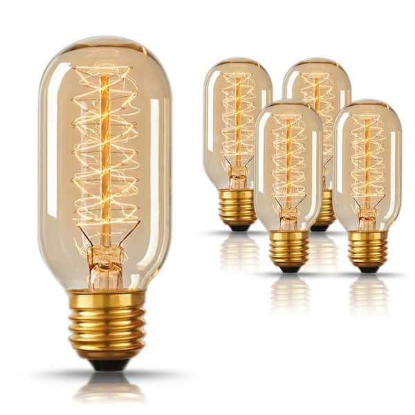 YANSUN 40-Watt T45 E26 Edison Dimmable Incandescent Light Bulb Warm White 2700K (4-Pack)