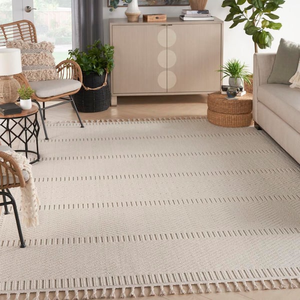 Paxton Ivory 9 ft. x 12 ft. Geometric Contemporary Area Rug