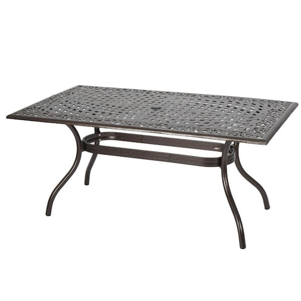 Toni Bronze Rectangular Aluminum 30.25 in. Outdoor Dining Table