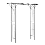 Outsunny 82 in. Decorate Metal Garden Trellis Arch for Backyard ...