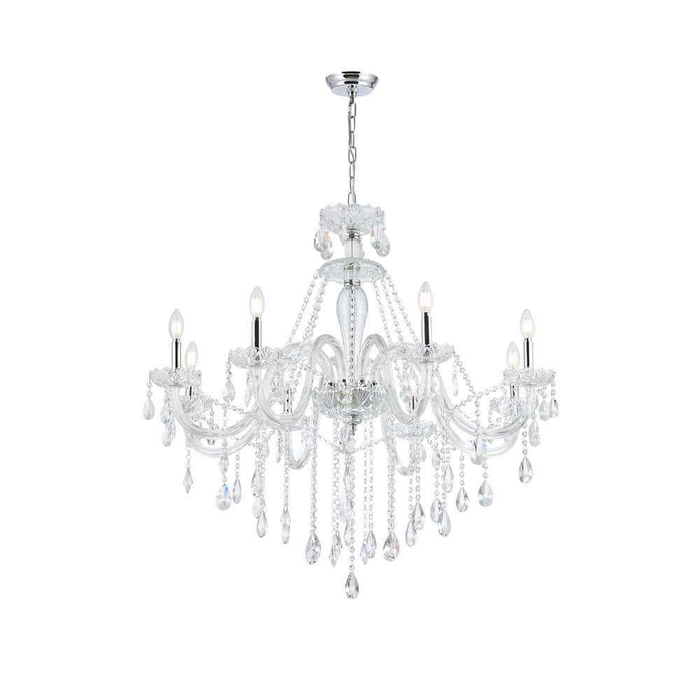 Bella 8-Light Chrome French Style Chandelier for Living Room with