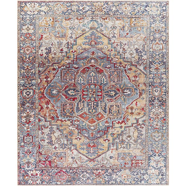 Livabliss Rhene Orange/Denim 8 ft. x 10 ft. Indoor Area Rug