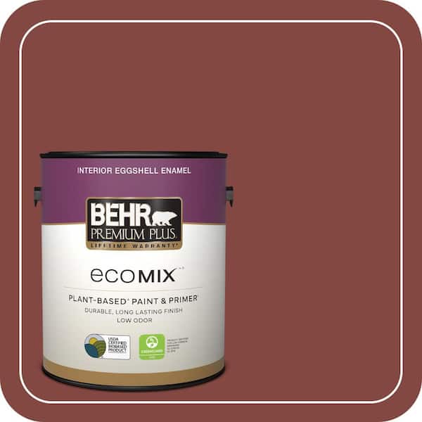 1 gal. #S-H-170 Red Brick Eggshell Enamel EcoMix Plant-Based Interior Paint & Primer