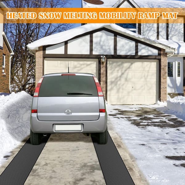 Heated Snow Melting Mat Outdoor 24 in. x 10 ft. Driveway Snow Melting Mat Heated Mats Snow Melting Mats for Snow Removal