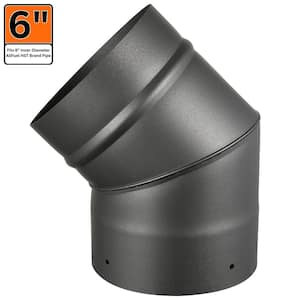 AllFuel 6 in. x 6 in. Single Wall 45-Degree Elbow Stove Chimney Pipe
