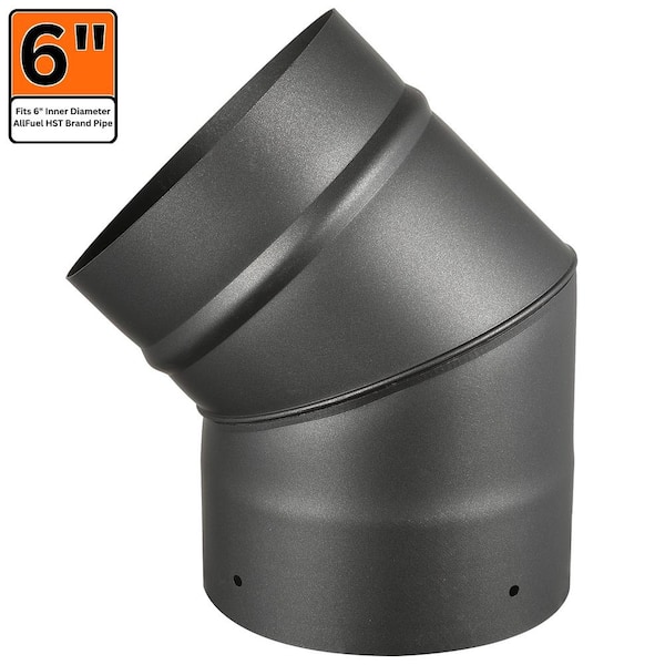 Allfuelhst 45 Degree Elbow for 6 Single Wall Stove Pipe
