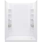 STORE+ 30 in. x 60 in. Single Threshold Right-Hand Shower Base with Shower Walls and 12-Piece Accessory Kit in White