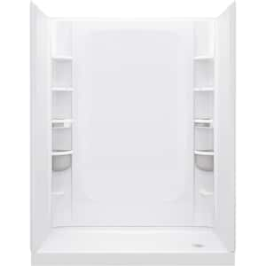 Store+ 60 in. x 32 in. x 72.5 in. 12-Piece Right-Hand Alcove Shower Pan with Shower Walls and Accessory Kit in White