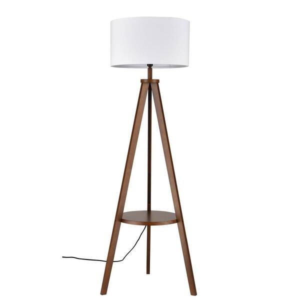 walnut tripod floor lamp