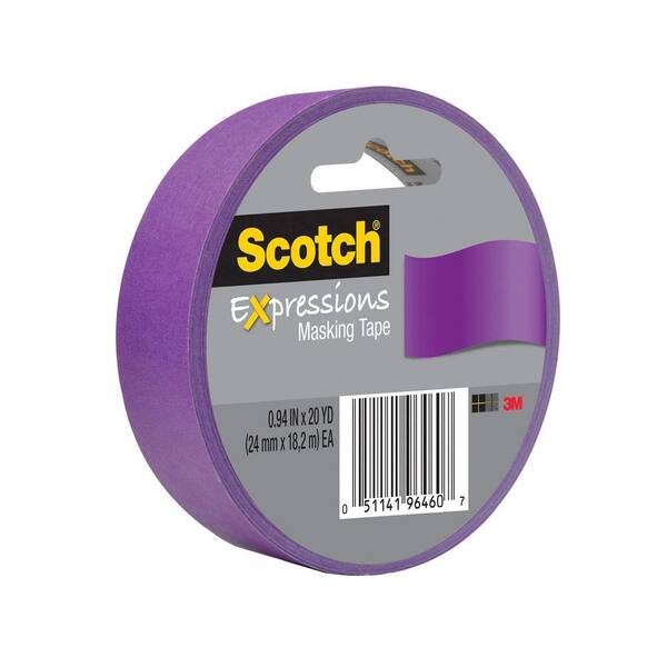 3M Scotch 0.94 in. x 20 yds. Purple Expressions Masking Tape (Case of 36)