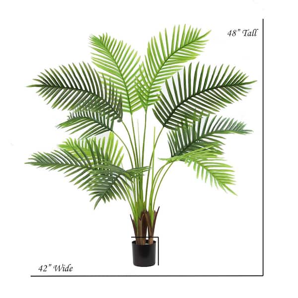 Unbranded The Mod Greenhouse 48 " Artificial Paradise Palm Tree in Black Matte Planter's Pot