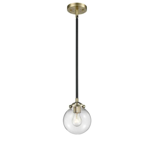 Innovations Beacon 1 Light Black Antique Brass Globe Pendant Light with