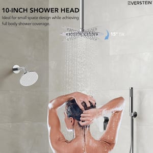 Single Handle 3-Spray Patterns Ceiling Mount Shower Faucet 2.5 GPM with Anti Scald and Handheld in. Chrome