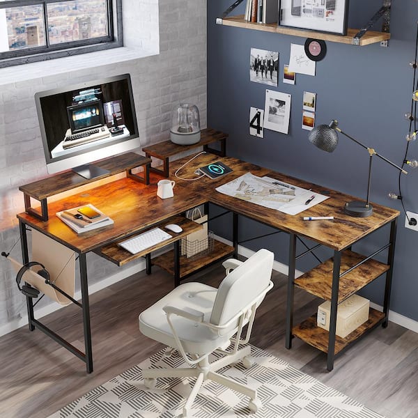 Computer Writing Desk 40 inch, Sturdy Home Office Table, Work Desk with a  Storage Bag and Headphone Hook, Espresso Gray