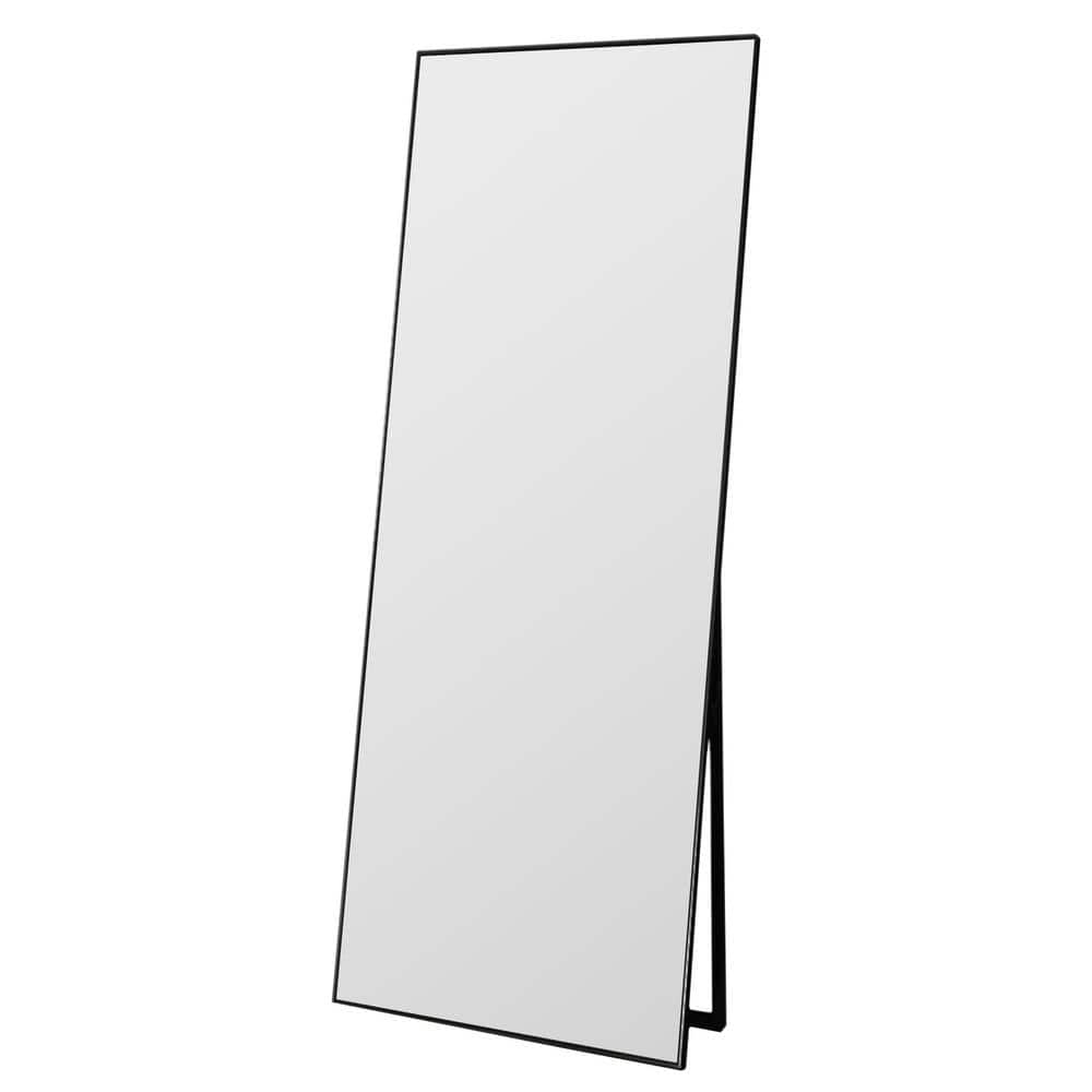 21 in. W x 64 in. H Modern Rectangle Oversized Black Metal Framed Full Leng