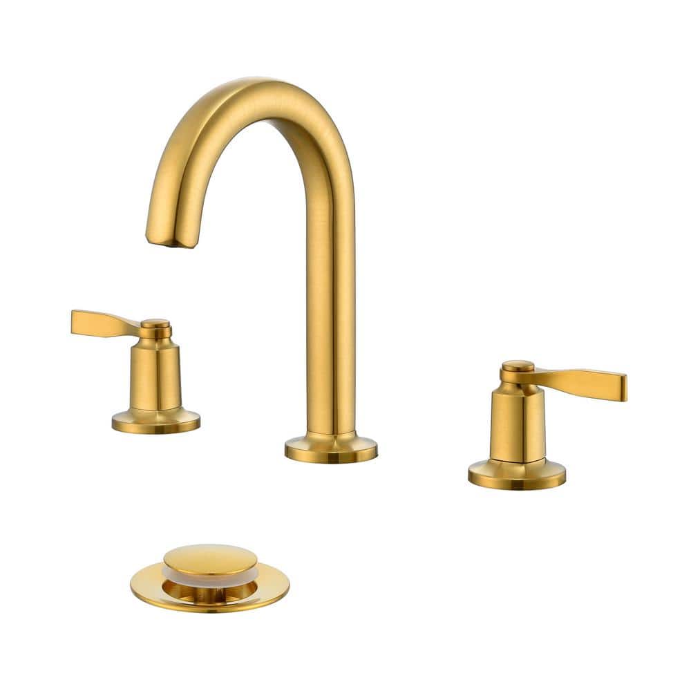 LUXIER Larko 8 in. Widespread 2-Handle Bathroom Faucet in Brushed Gold