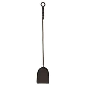 36 in. Tall Black Extra-Long Rope Design Fireplace Shovel