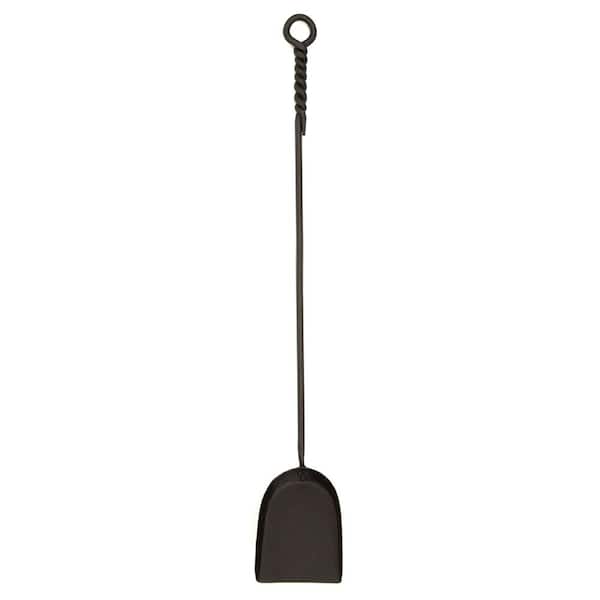 ACHLA DESIGNS 36 in. Tall Black Extra-Long Rope Design Fireplace Shovel