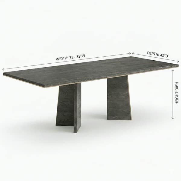 Acme Furniture Holden Gray Wood 71-89 in. Double Pedestal Base