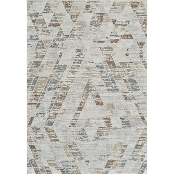 Nomad Beige Brown 4 ft. x 6 ft. Modern Abstract Indoor Area Rug