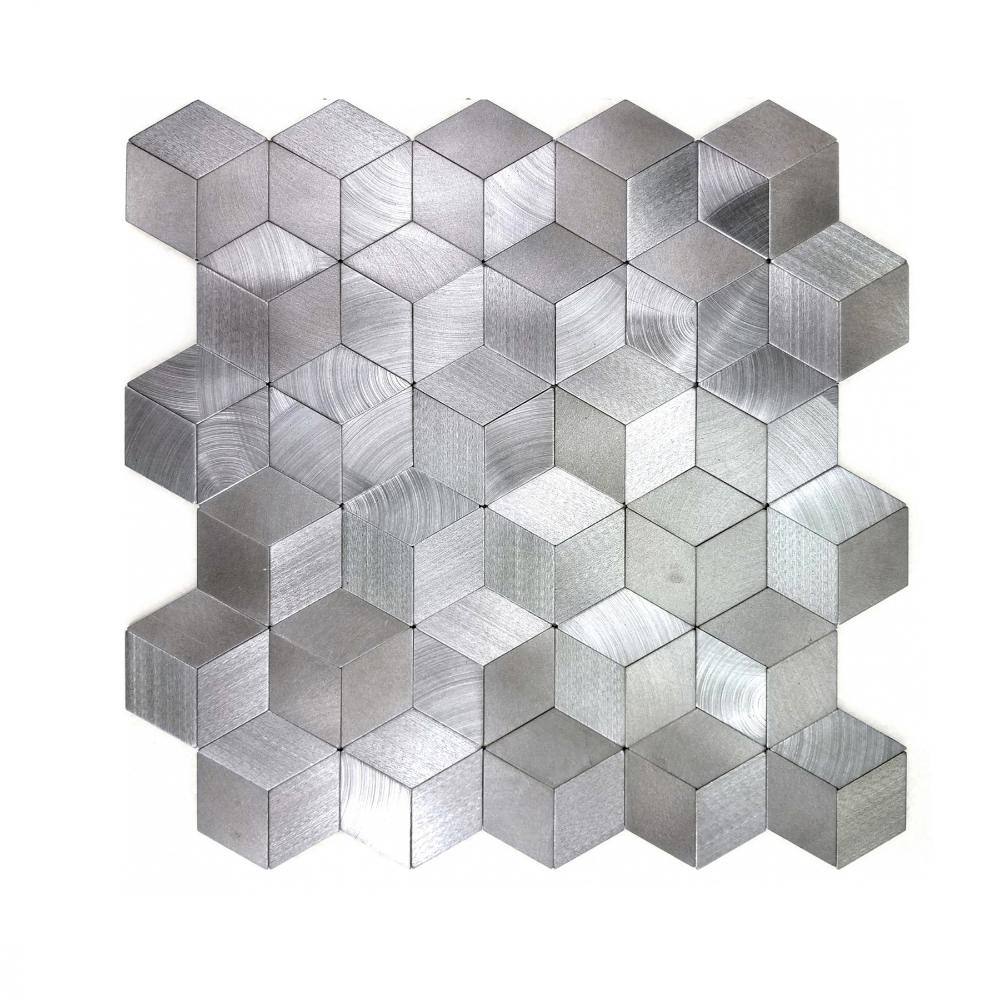 Enchanted Metals Silver 12 in. x 12 in. Diamond Aluminum Metal Peel and Stick Mosaic Wall Tile (18.26 sq. ft/Sheet.) price history on PriceWatchPro