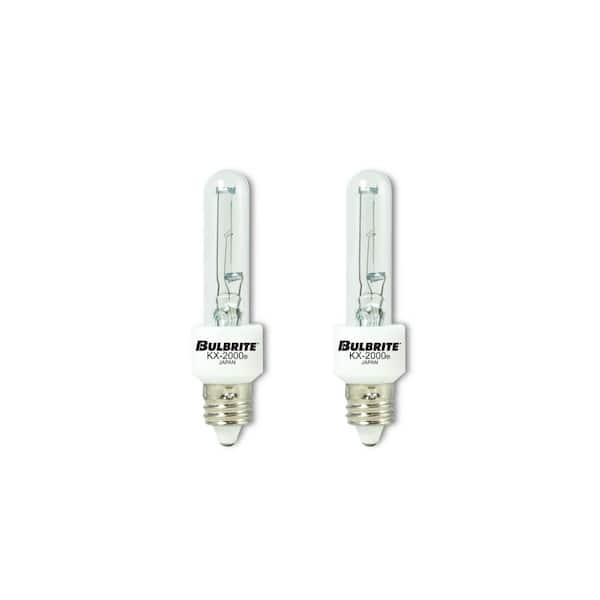 KX-2000 40-Watt T3 Krypton/Xenon Light Bulb with Mini-Candelabra Screw (E11) Base, Clear, 2700K (2-Pack)