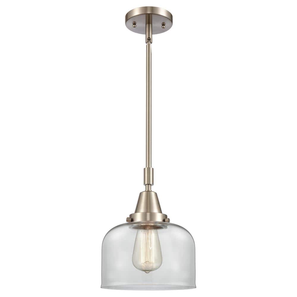 Bell 100-Watt 1-Light Brushed Satin Nickel Standard Mini Pendant Light with Clear Glass Shade, No Bulbs Included price history on PriceWatchPro