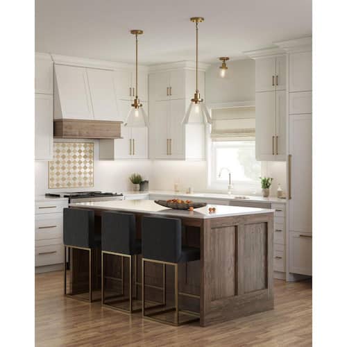 Hinton 1-Light Vintage Brass Seeded Glass Industrial Flush Mount Ceiling Light Flush Mount Ceiling Lights