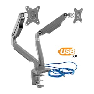 Dual Monitor Desk Mount with USB Ports
