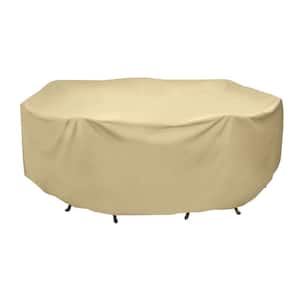 108 in. Round Patio Table Set Cover in Khaki