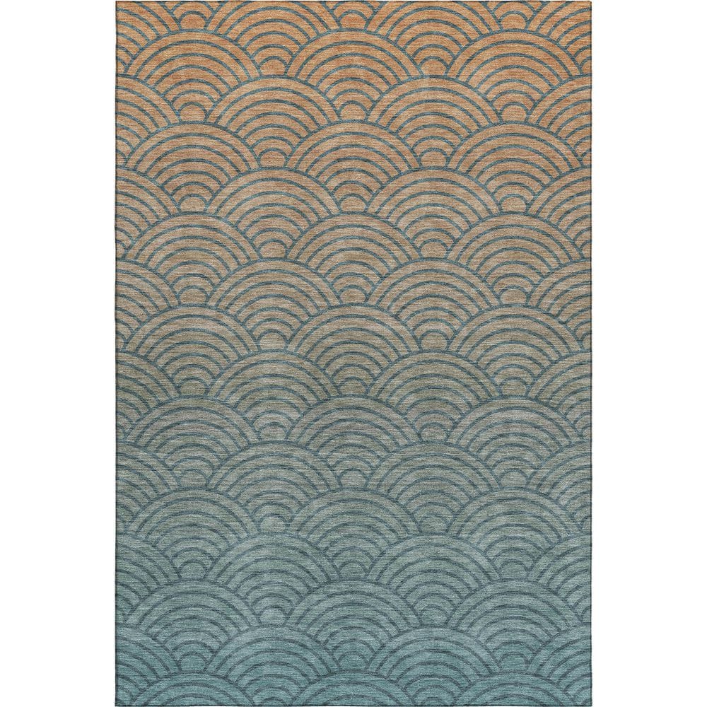 Mayfield Premium Machine Washable Abstract AMF2414 Teal 8 ft. x 10 ft. Area Rug price history on PriceWatchPro