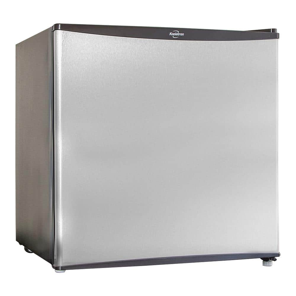 Stainless Steel Compact Fridge with Freezer, 1.6 cu. ft.. (44L), Flat Back, Reversible Door