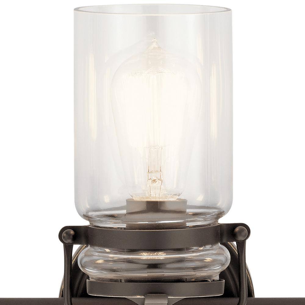 Brinley Vintage Olde Bronze 3-Light Vanity with Clear Glass