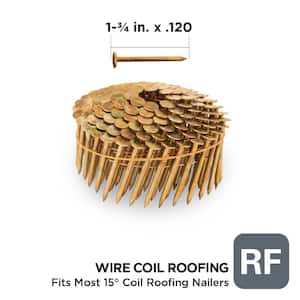1-3/4 in. x 0.120-Gauge Electro Galvanized Smooth Shank Wire Coil Roofing Nails (7200 per Box)