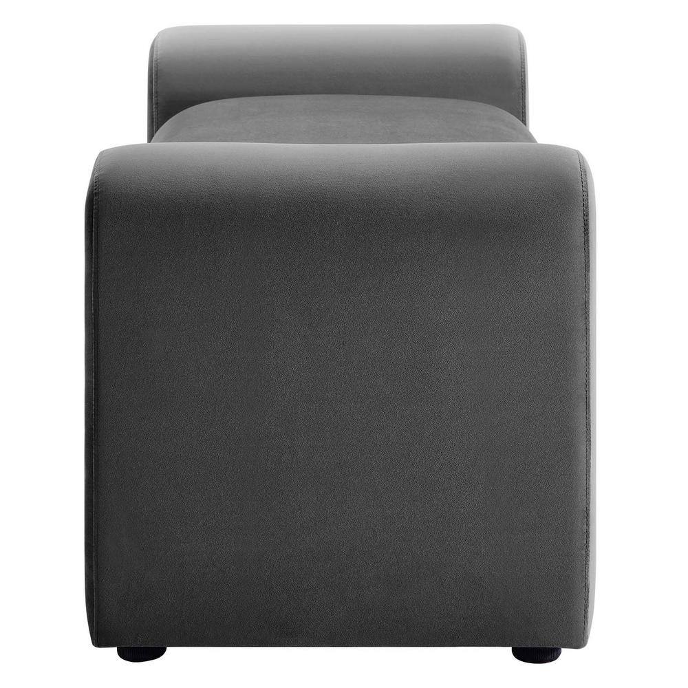 Waverly Gray Velvet 60" Upholstered Bench