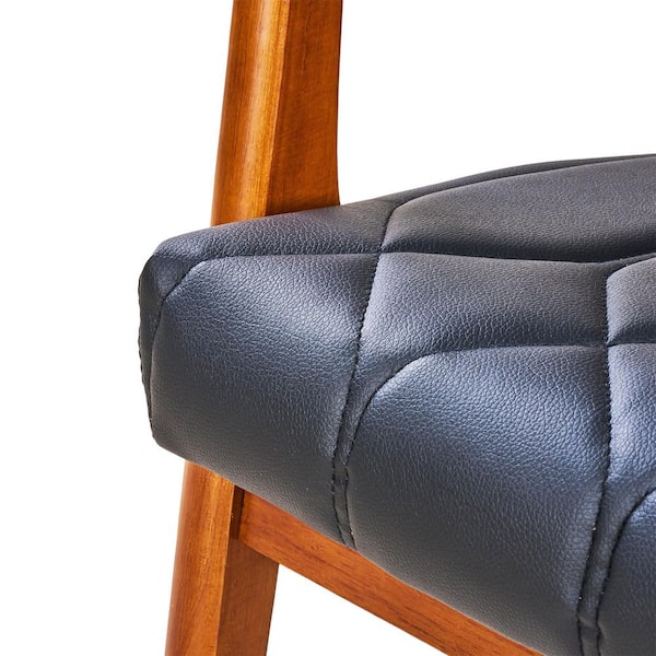 Modern Accent Chair, Solid Wood Frame, Black (Style 4) Upholstery, Comfortable Lounge Chair with 1-Pillow (Set of 2)
