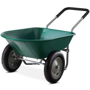5 cu. ft. Green Plastic Wheelbarrow with Padded Handles
