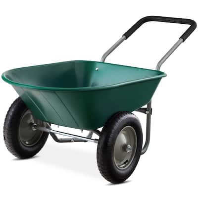 True Temper 6 cu. ft. Wheelbarrow with Steel Handles and Flat Free Tire  (Pack of 2) 10000-03685 - The Home Depot