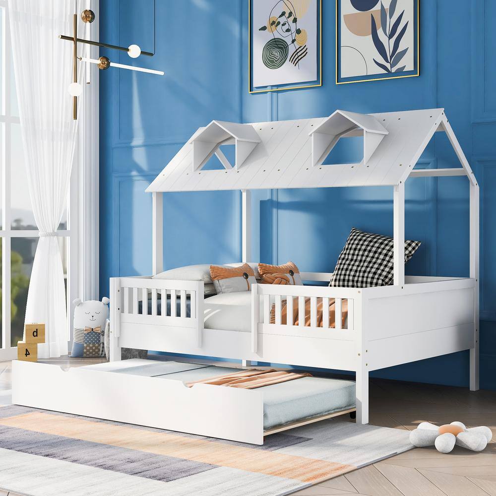 House Bed Wood Bed with Twin Size 