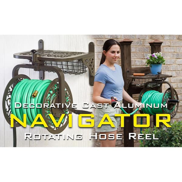 LIBERTY GARDEN Navigator Wall-Mounted 360-Degree Rotate Garden Hose Reel  (2-Pack) 2 x LBG-710 - The Home Depot