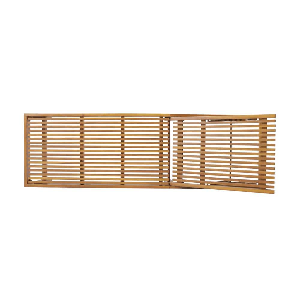 Teak Brown Acacia Wood 3-Piece Outdoor Chaise Lounge Set