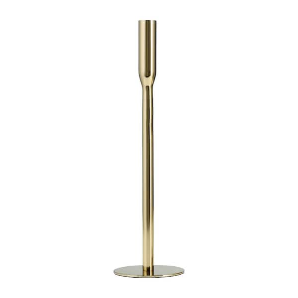 Liv & Skye Metal, 14 in. H Taper Candle Holder, Gold