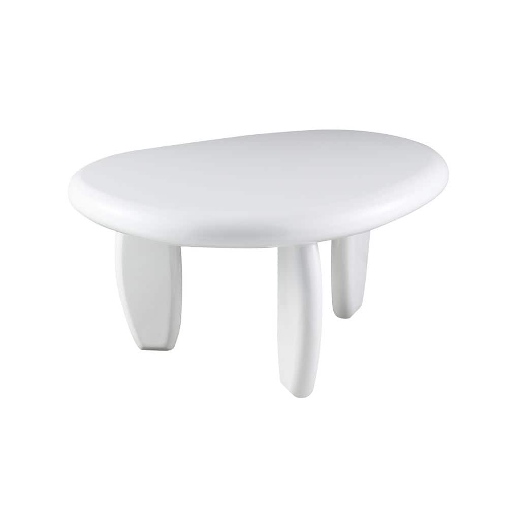 Atticus 21 in. White High Gloss Oval Wood End Table price history on PriceWatchPro