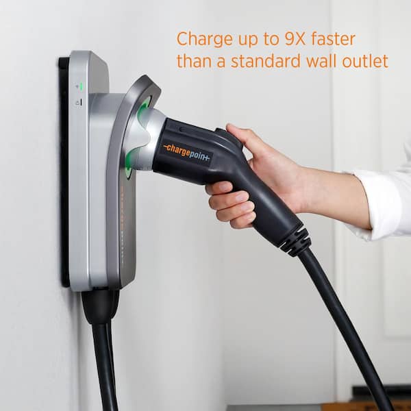 ChargePoint Home Flex Electric Vehicle (EV) Charger 16 to 50 Amp 240-Volt Wi-Fi NEMA 14-50 Plug Indoor/Outdoor 23 ft. cable-CPH50-NEMA14-50-L23 - The Home Depot