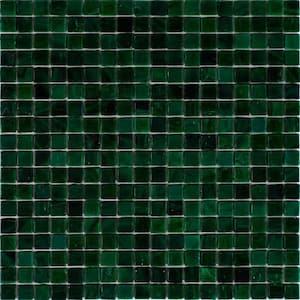 Skosh Glossy Bottle Green 11.6 in. x 11.6 in. Glass Mosaic Wall and Floor Tile (18.69 sq. ft./case) (20-pack)