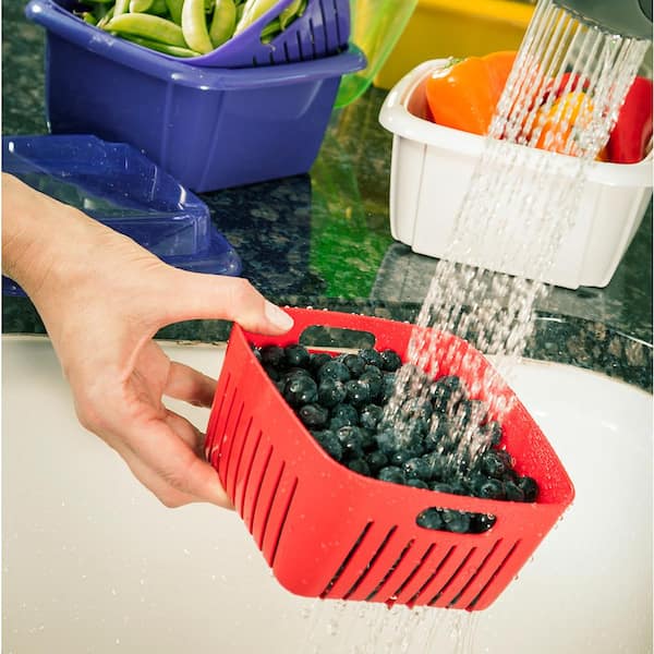 3pcs Fridge Organizer Containers Fresh Vegetable Fruit Drain Basket  Refrigerator Storage Box With Lid Kitchen Tools Accessories